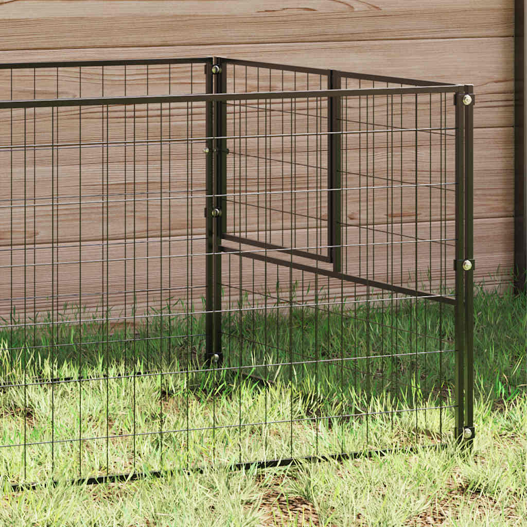 vidaXL Kojec dla psa, czarny, 5 m², stalowy