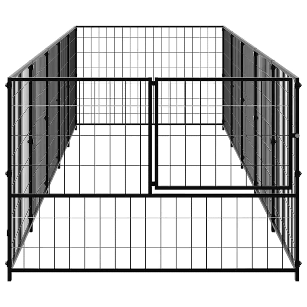 vidaXL Kojec dla psa, czarny, 5 m², stalowy