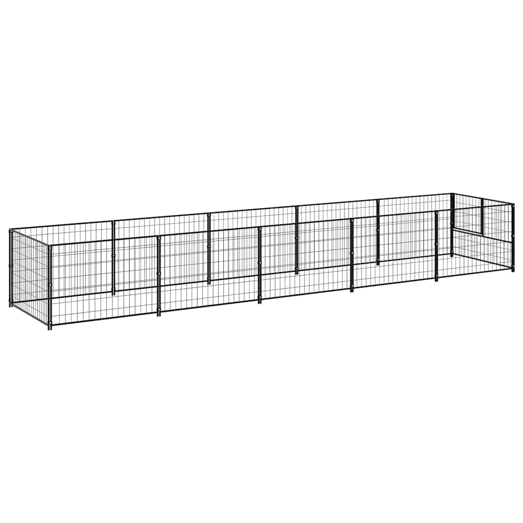 vidaXL Kojec dla psa, czarny, 5 m², stalowy