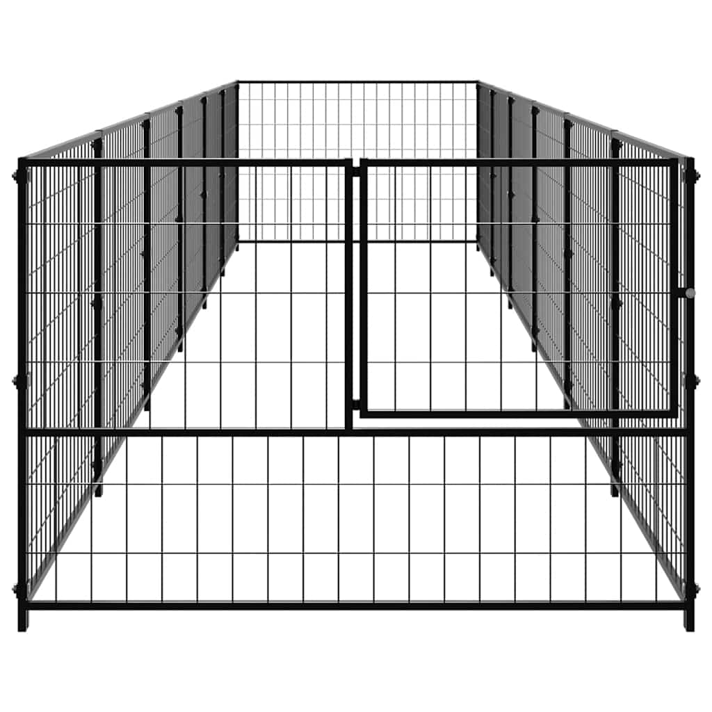 vidaXL Kojec dla psa, czarny, 6 m², stalowy
