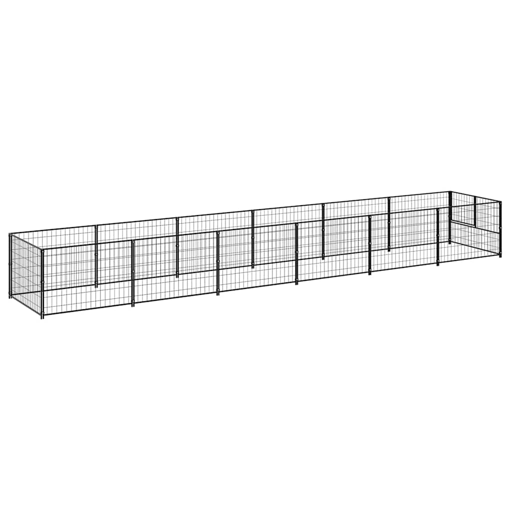 vidaXL Kojec dla psa, czarny, 6 m², stalowy