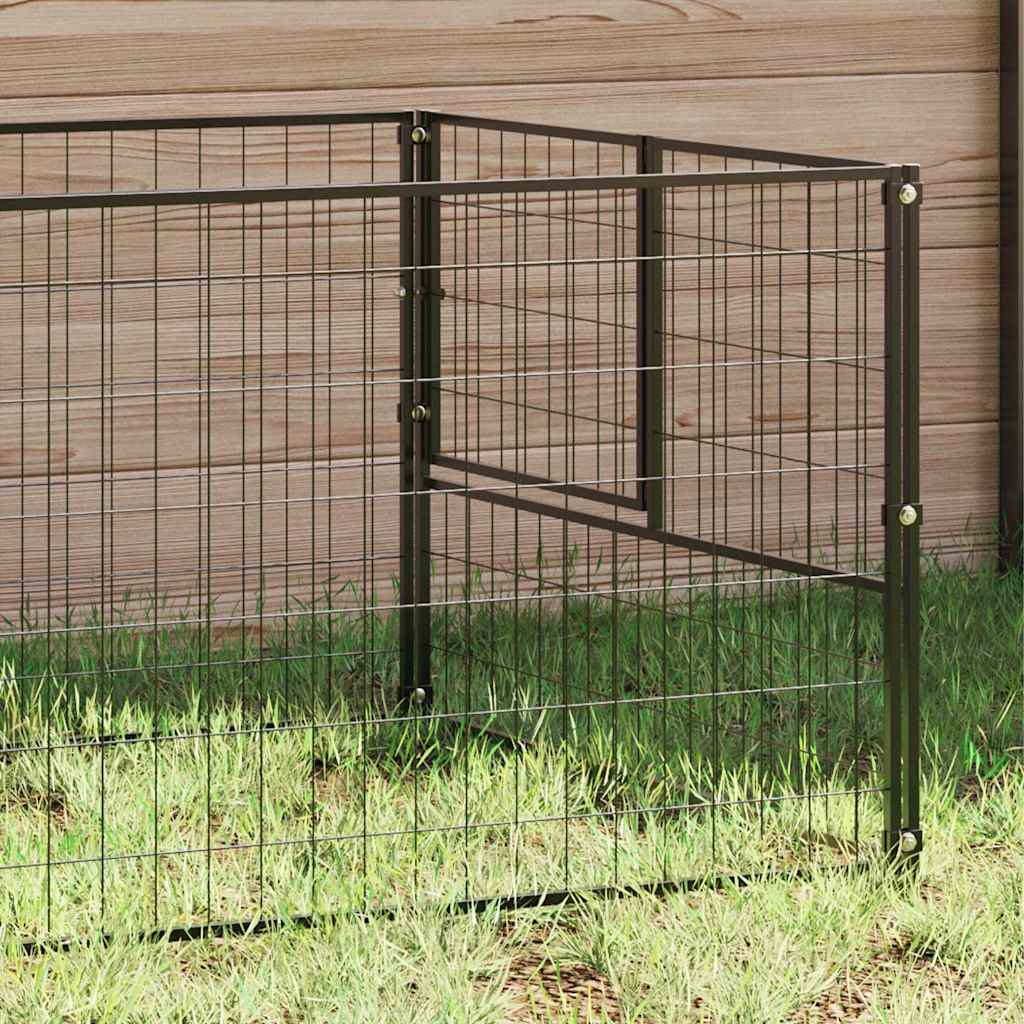 vidaXL Kojec dla psa, czarny, 7 m², stalowy