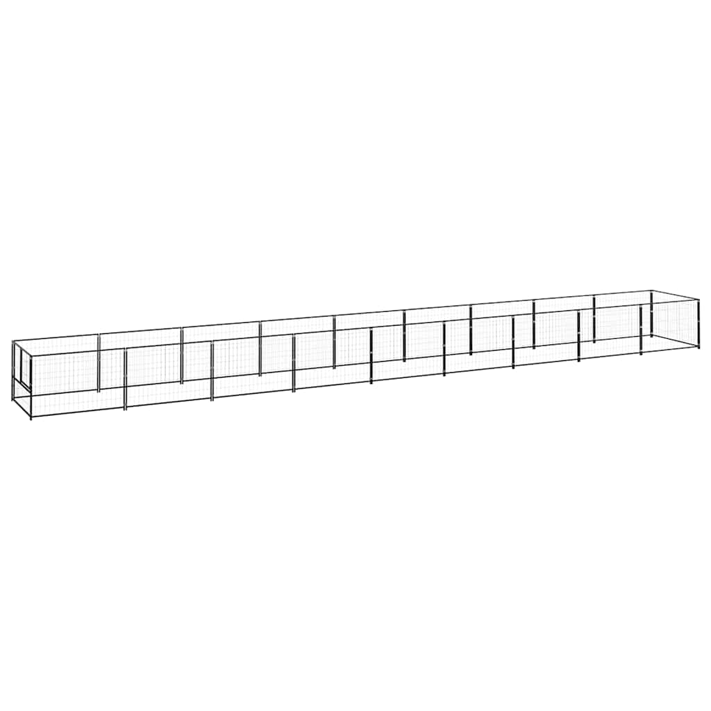 vidaXL Kojec dla psa, czarny, 9 m², stalowy