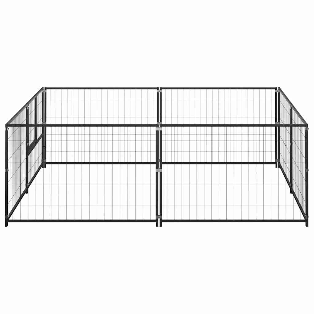 vidaXL Kojec dla psa, czarny, 4 m², stalowy