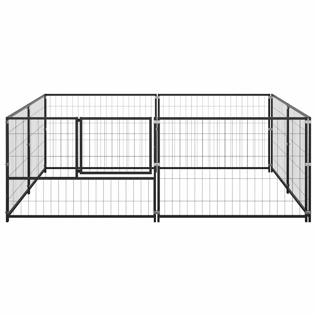 vidaXL Kojec dla psa, czarny, 4 m², stalowy