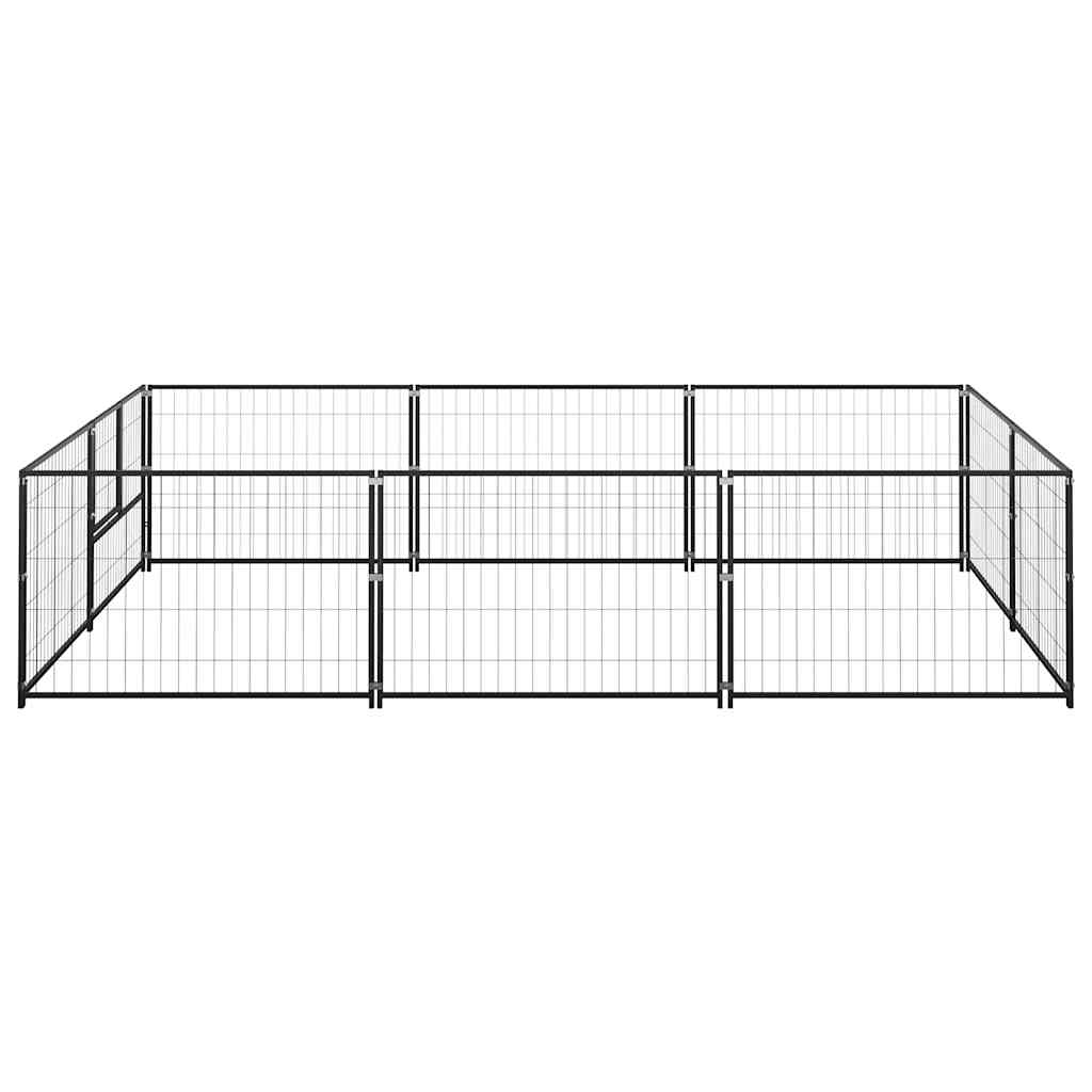vidaXL Kojec dla psa, czarny, 6 m², stalowy
