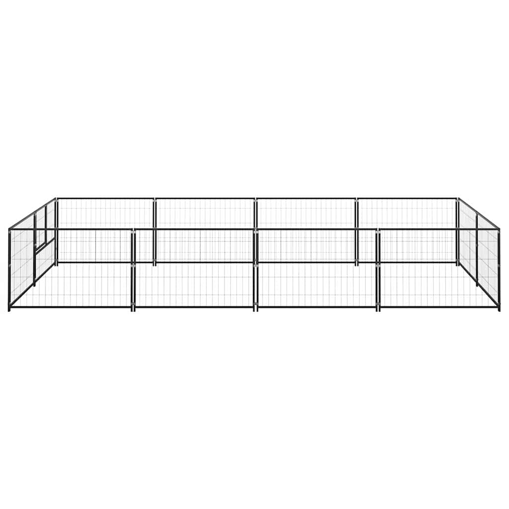 vidaXL Kojec dla psa, czarny, 8 m², stalowy