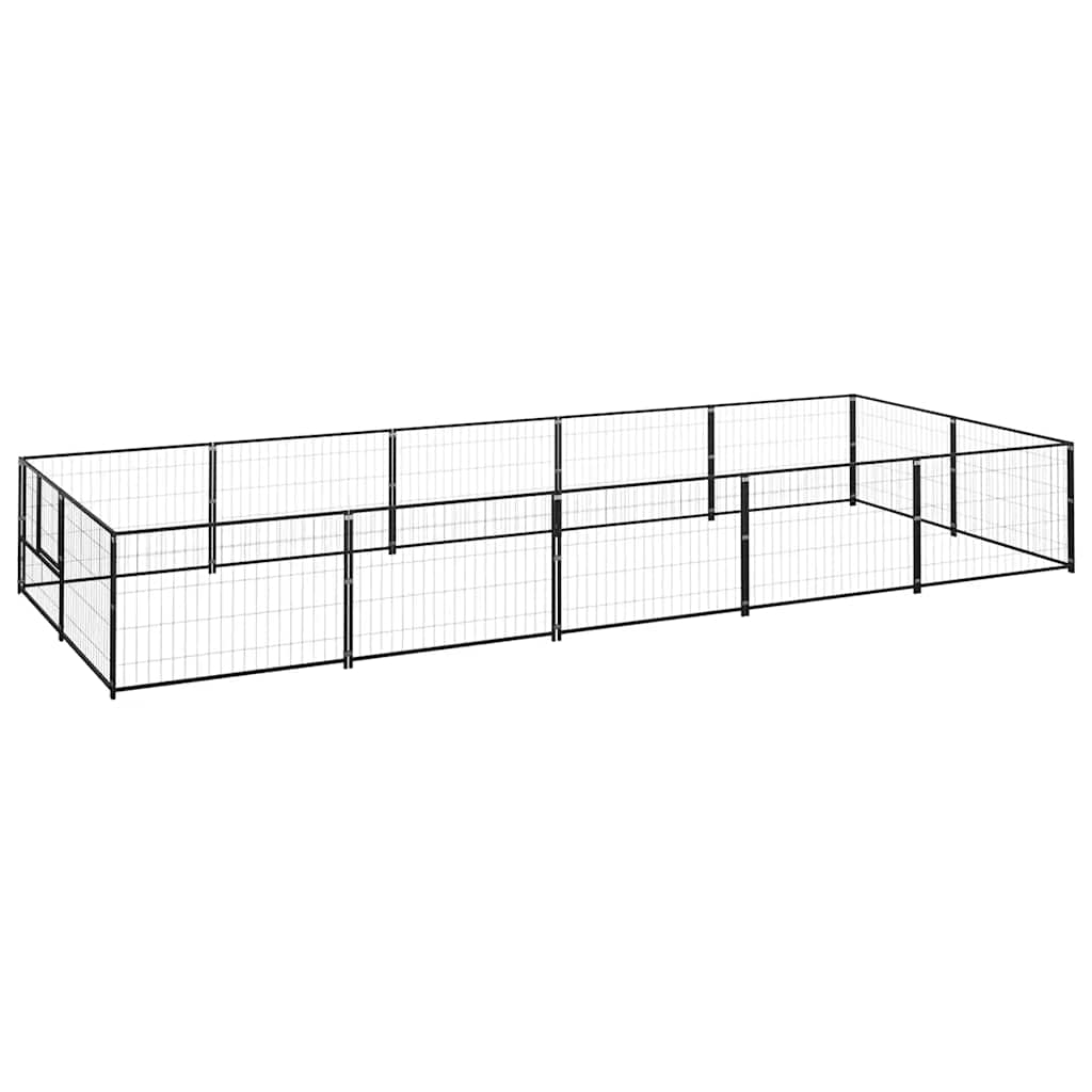 vidaXL Kojec dla psa, czarny, 10 m², stalowy