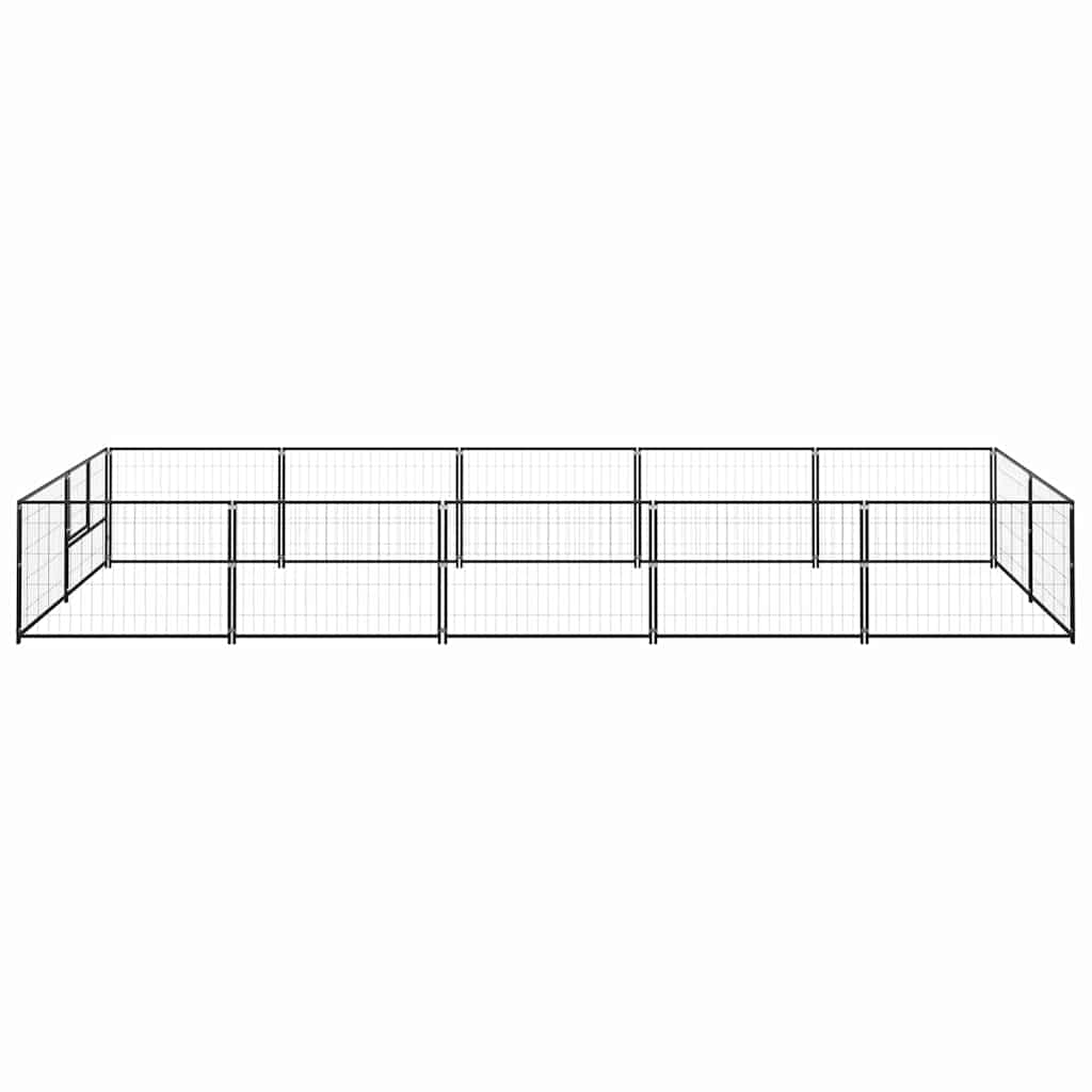 vidaXL Kojec dla psa, czarny, 10 m², stalowy