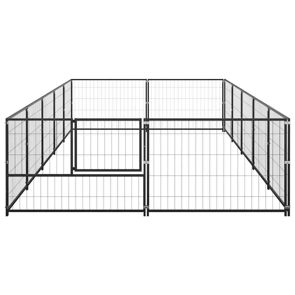 vidaXL Kojec dla psa, czarny, 10 m², stalowy