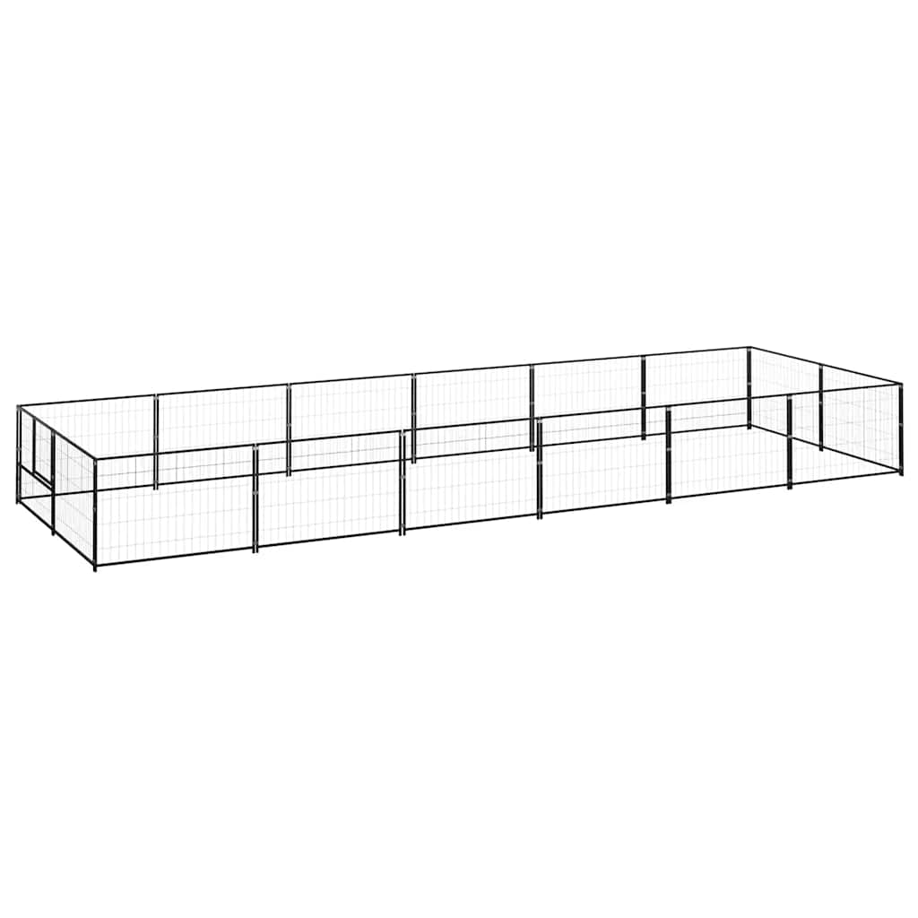 vidaXL Kojec dla psa, czarny, 12 m², stalowy