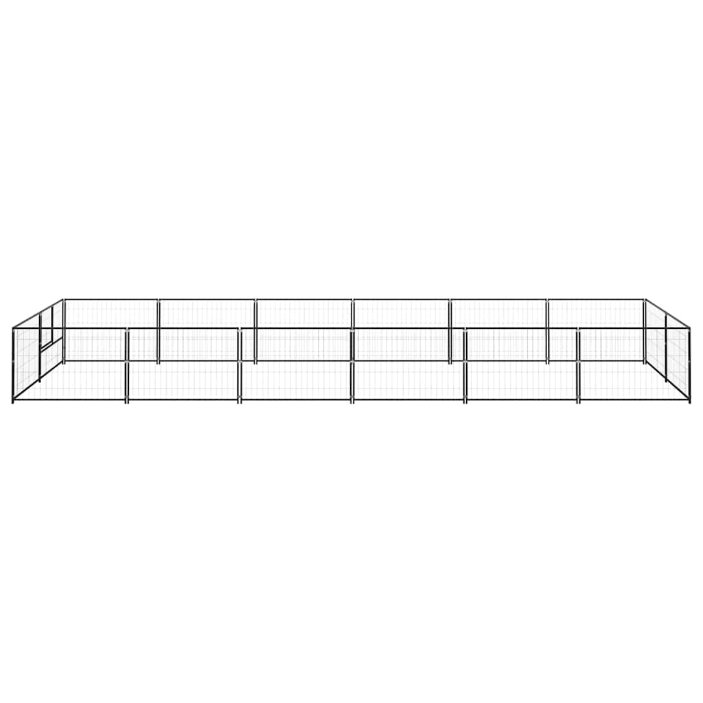 vidaXL Kojec dla psa, czarny, 12 m², stalowy