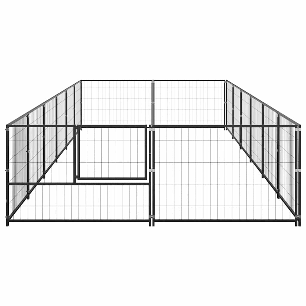 vidaXL Kojec dla psa, czarny, 12 m², stalowy