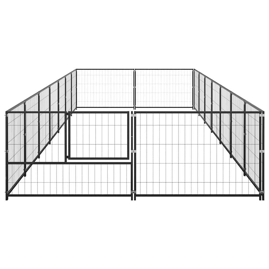 vidaXL Kojec dla psa, czarny, 14 m², stalowy