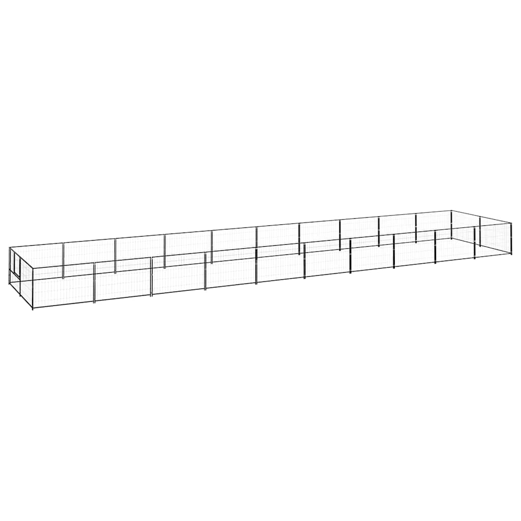 vidaXL Kojec dla psa, czarny, 20 m², stalowy