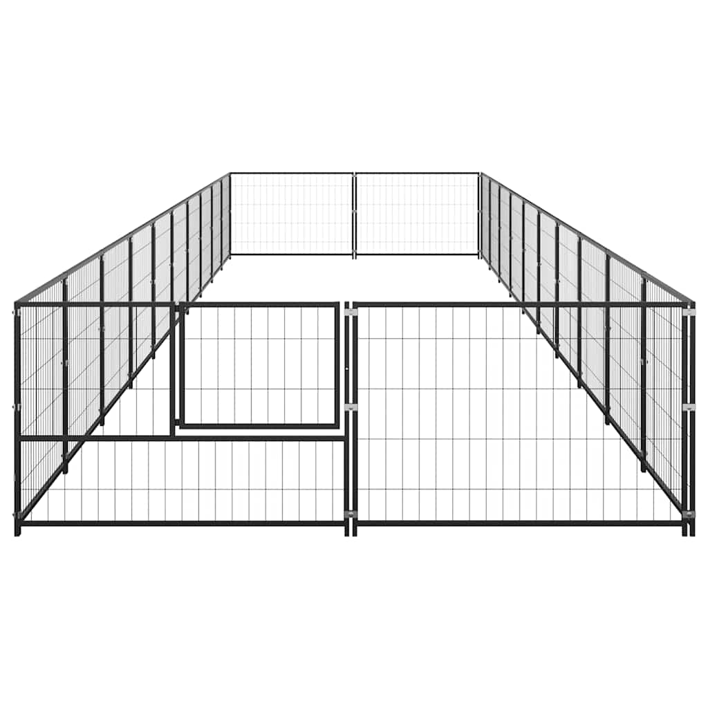 vidaXL Kojec dla psa, czarny, 20 m², stalowy