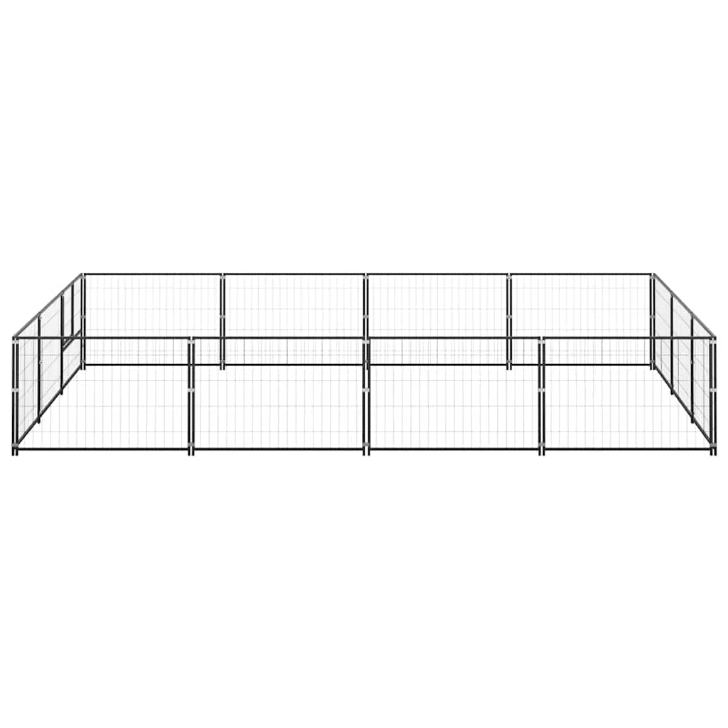vidaXL Kojec dla psa, czarny, 12 m², stalowy