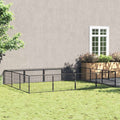 vidaXL Kojec dla psa, czarny, 12 m², stalowy