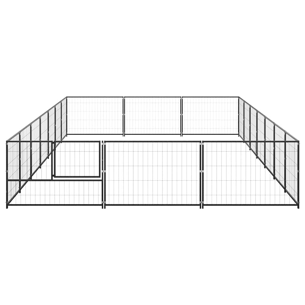 vidaXL Kojec dla psa, czarny, 21 m², stalowy