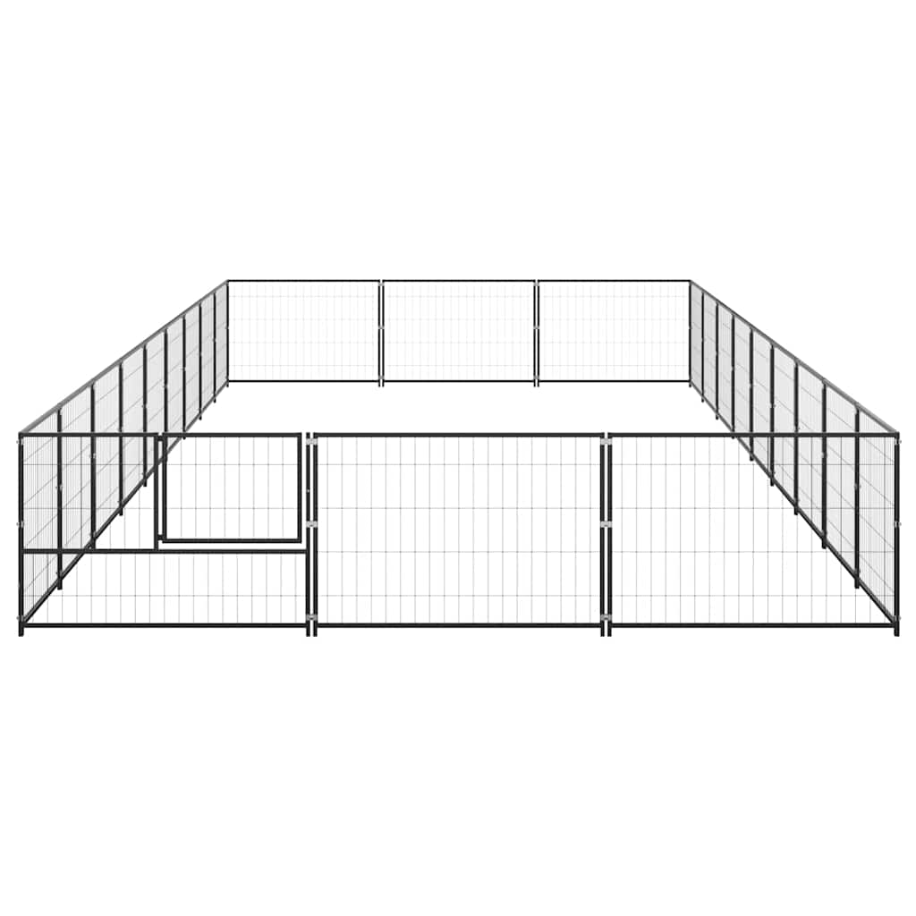 vidaXL Kojec dla psa, czarny, 27 m², stalowy