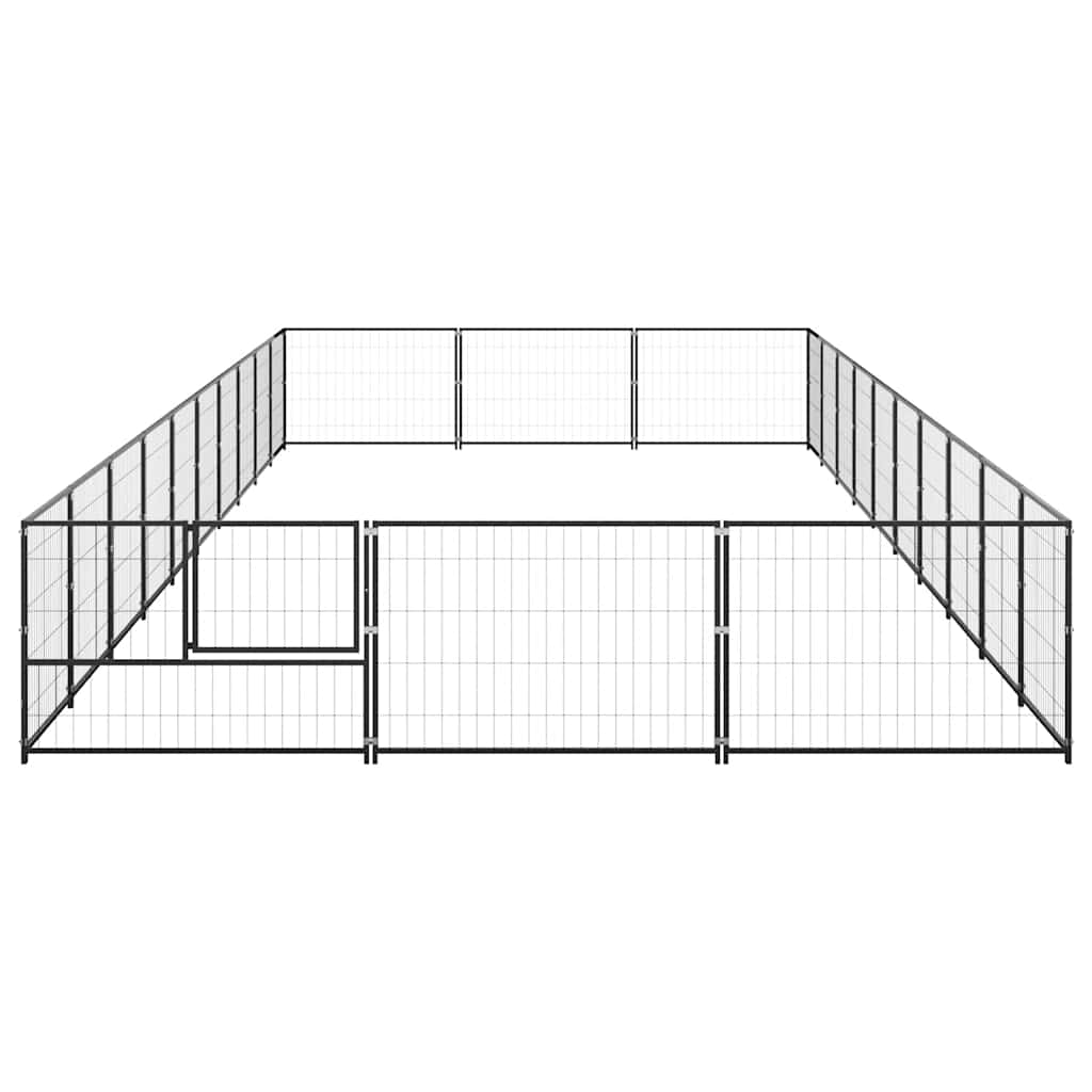 vidaXL Kojec dla psa, czarny, 30 m², stalowy