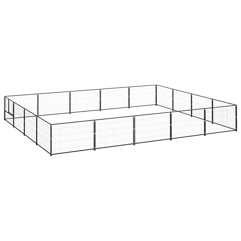 vidaXL Kojec dla psa, czarny, 20 m², stalowy