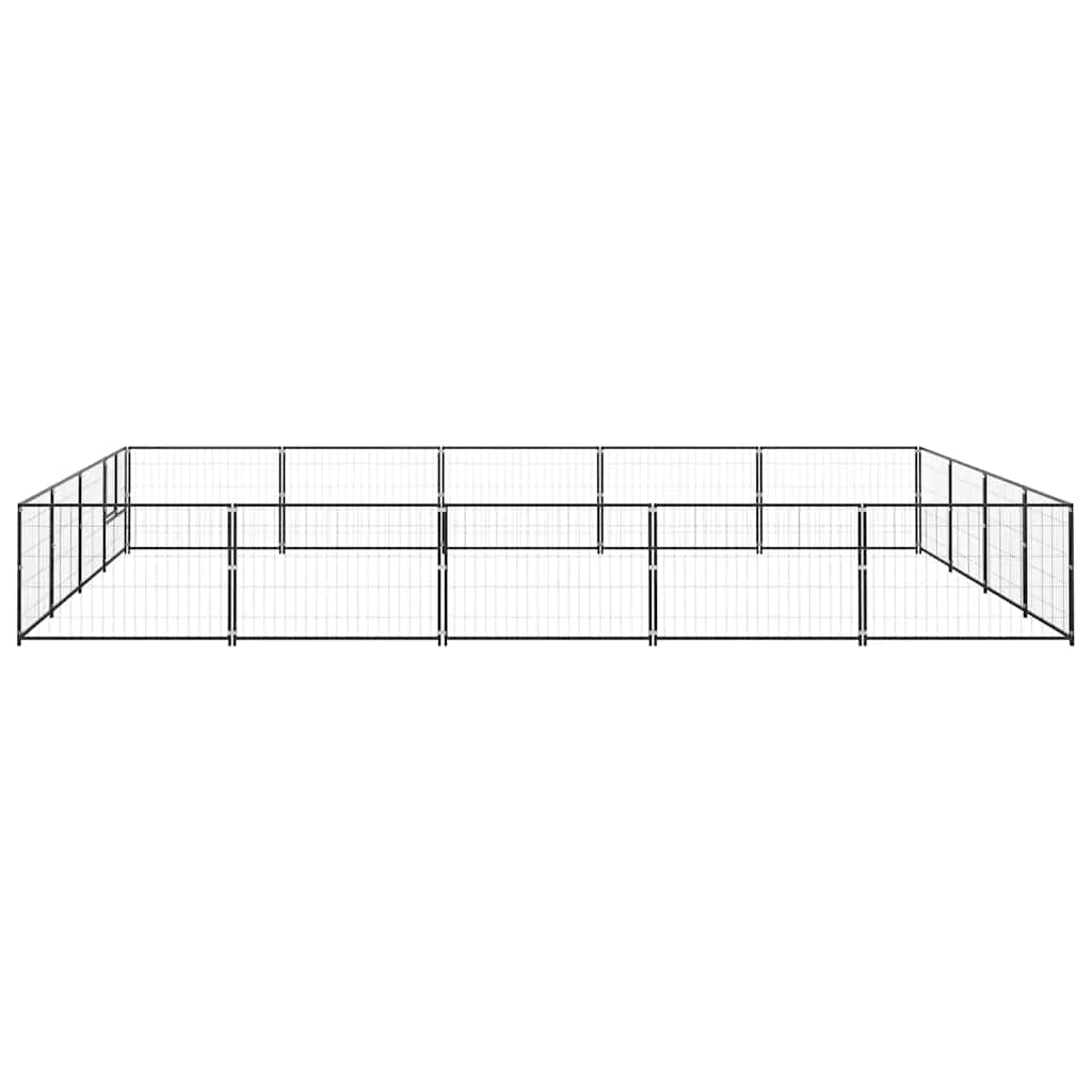 vidaXL Kojec dla psa, czarny, 20 m², stalowy