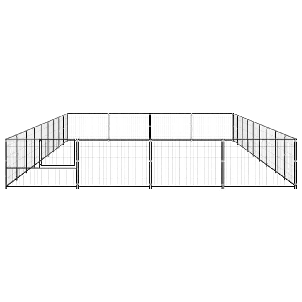 vidaXL Kojec dla psa, czarny, 36 m², stalowy