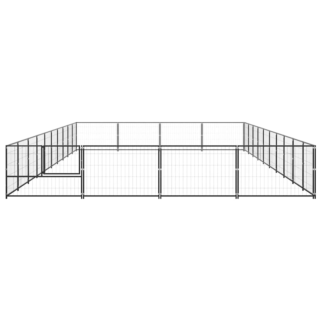 vidaXL Kojec dla psa, czarny, 40 m², stalowy