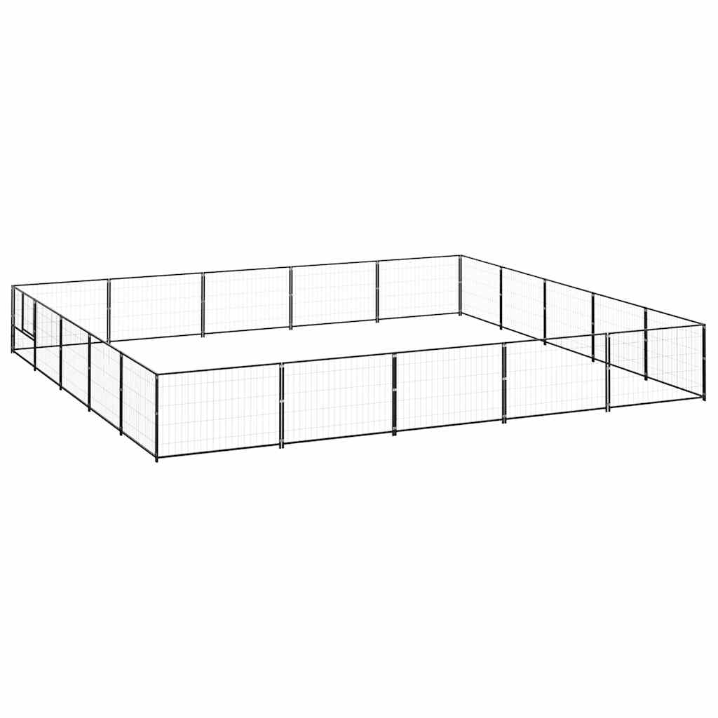 vidaXL Kojec dla psa, czarny, 25 m², stalowy
