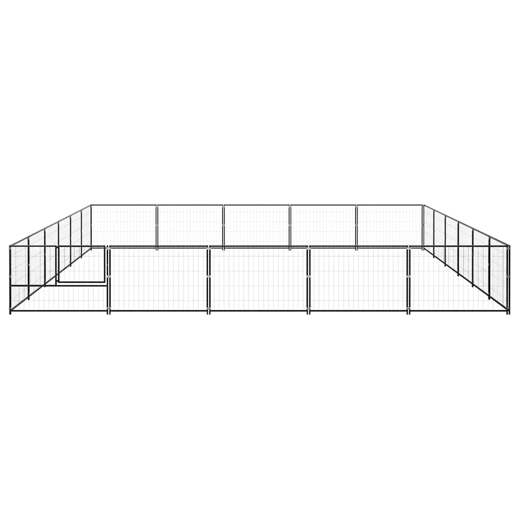 vidaXL Kojec dla psa, czarny, 30 m², stalowy
