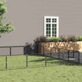 vidaXL Kojec dla psa, czarny, 35 m², stalowy