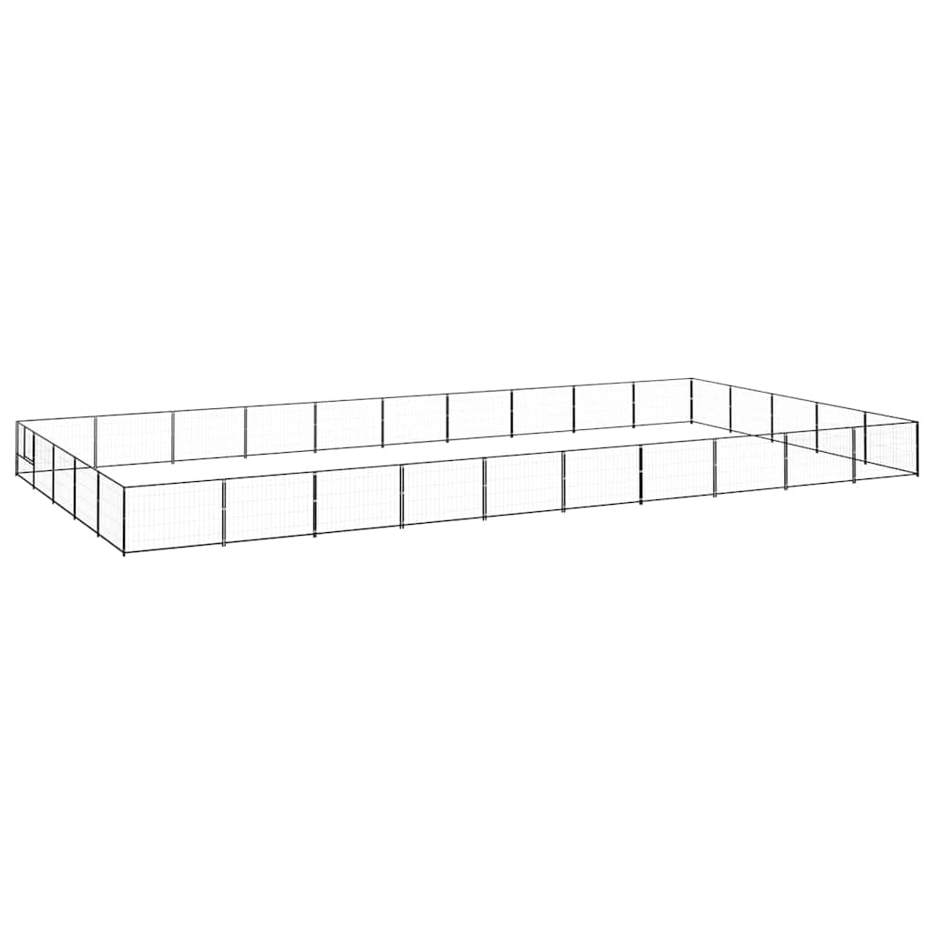 vidaXL Kojec dla psa, czarny, 50 m², stalowy