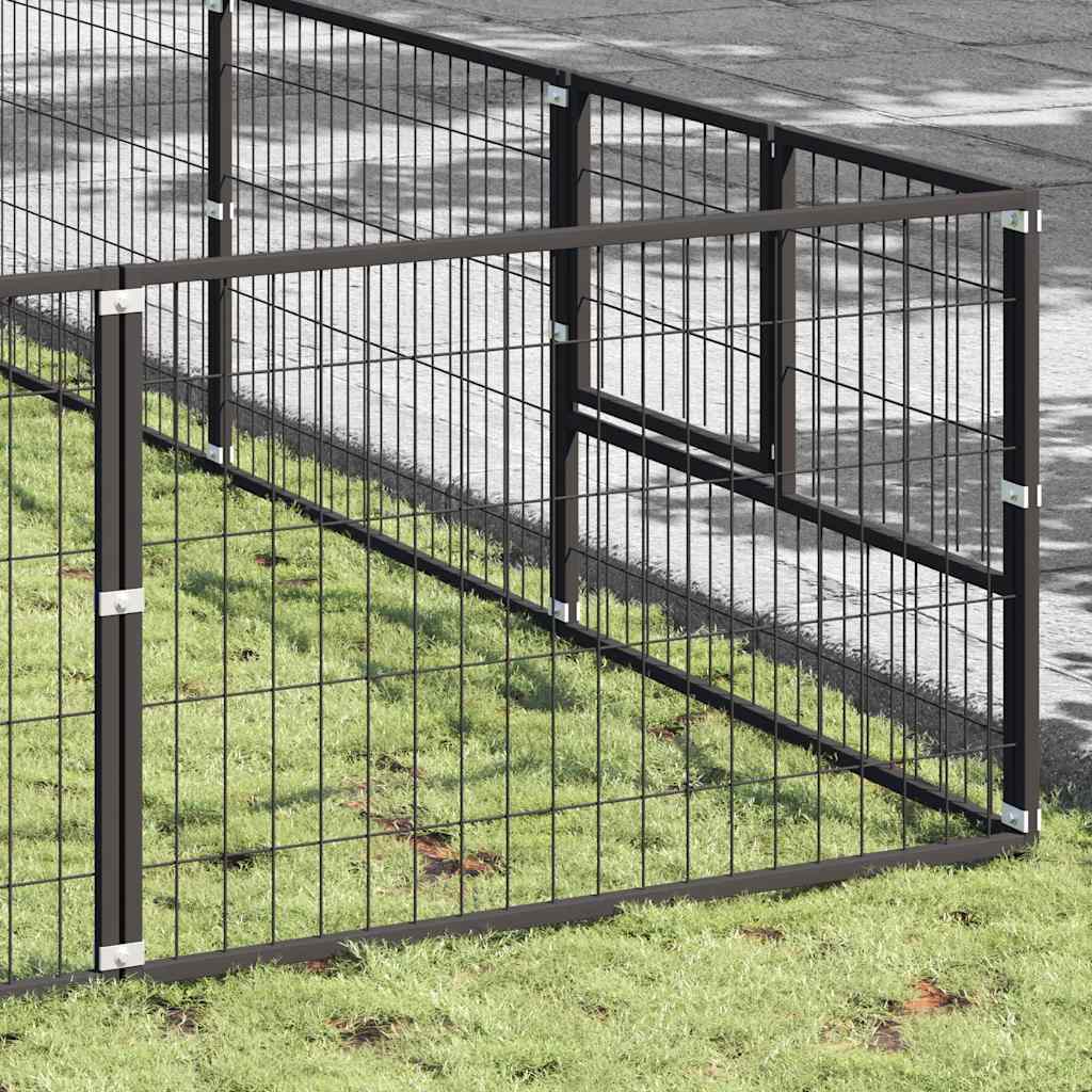vidaXL Kojec dla psa, czarny, 100 m², stalowy