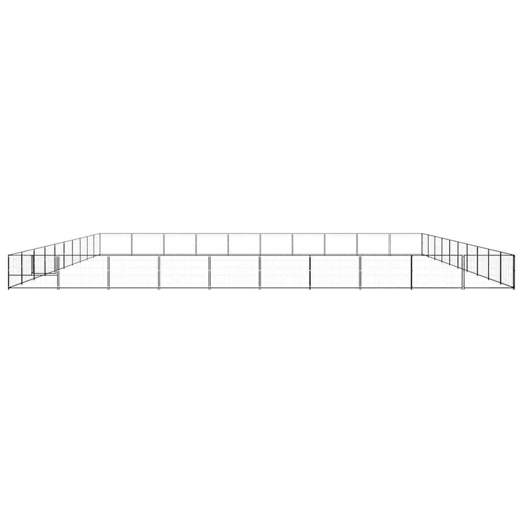 vidaXL Kojec dla psa, czarny, 100 m², stalowy