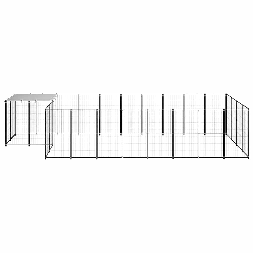 vidaXL Kojec dla psa, czarny, 10,89 m², stalowy