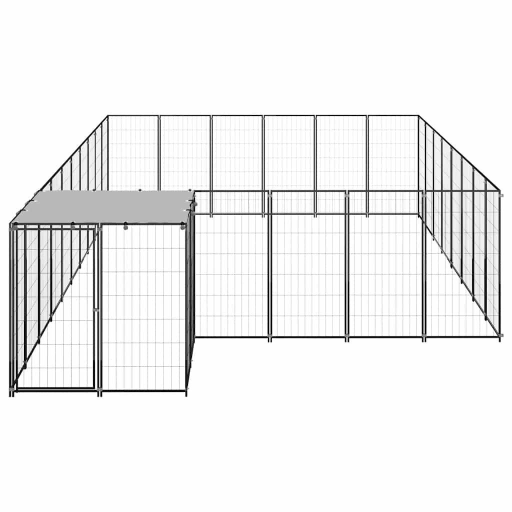 vidaXL Kojec dla psa, czarny, 15,73 m², stalowy