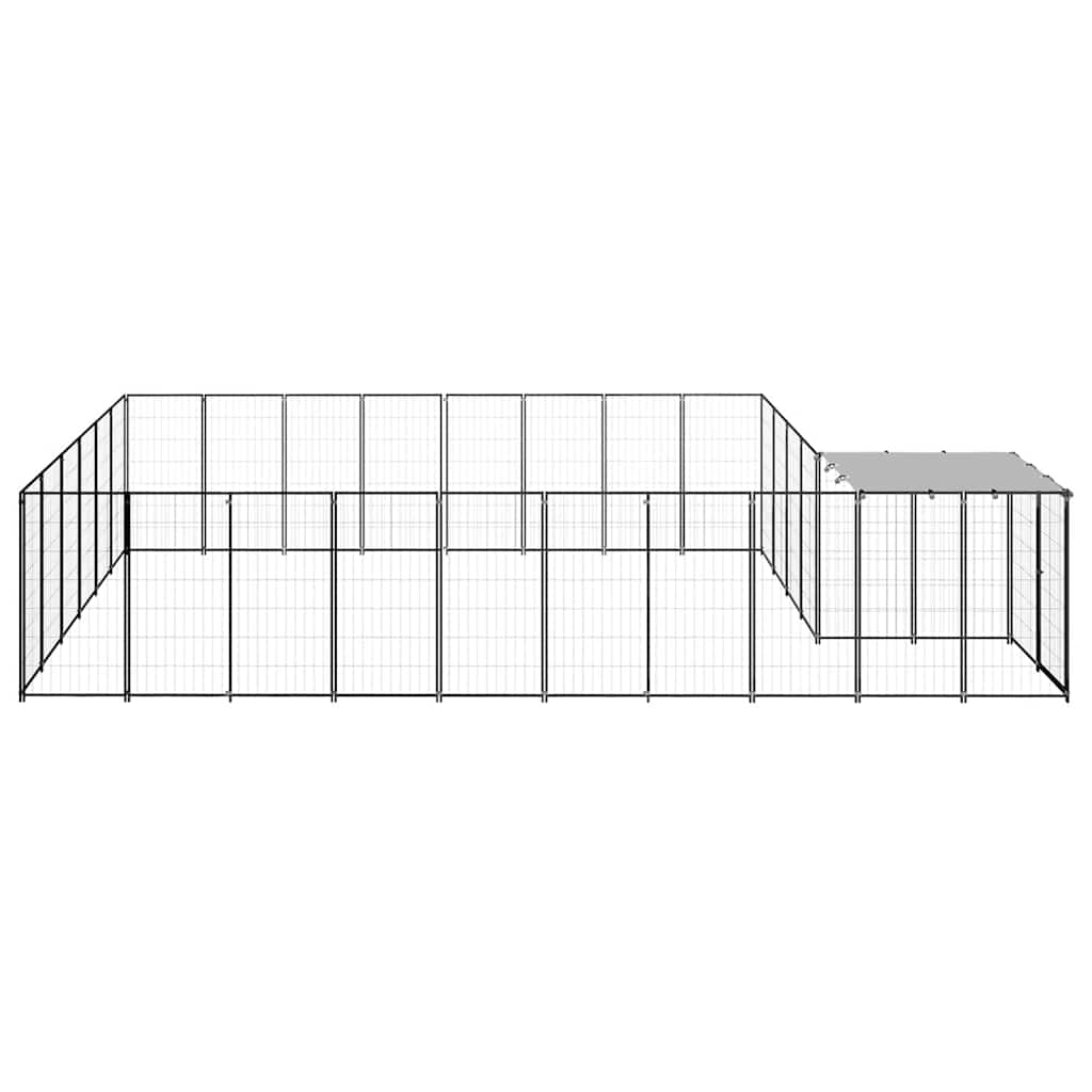 vidaXL Kojec dla psa, czarny, 15,73 m², stalowy