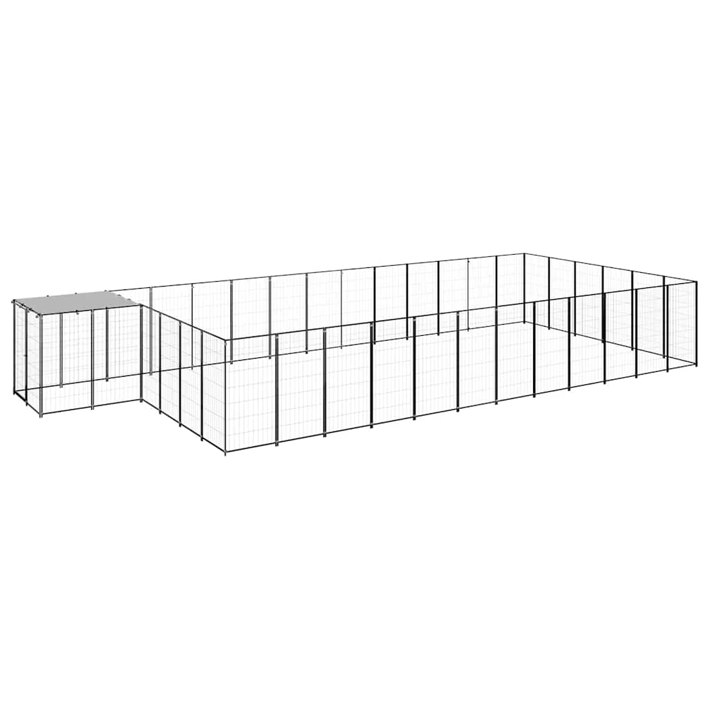 vidaXL Kojec dla psa, czarny, 22,99 m², stalowy