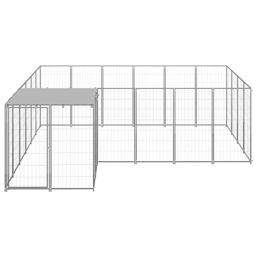 vidaXL Kojec dla psa, srebrny, 8,47 m², stalowy