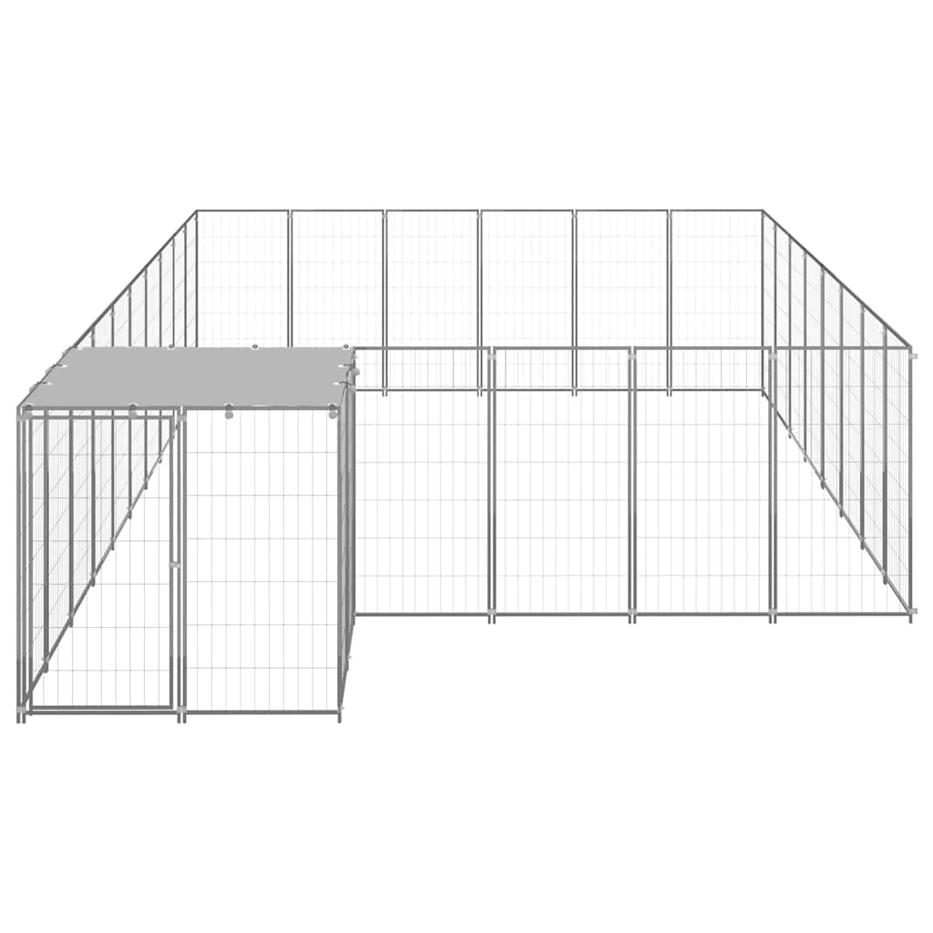 vidaXL Kojec dla psa, srebrny, 15,73 m², stalowy