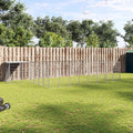 vidaXL Kojec dla psa, srebrny, 15,73 m², stalowy