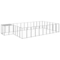 vidaXL Kojec dla psa, srebrny, 19,36 m², stalowy