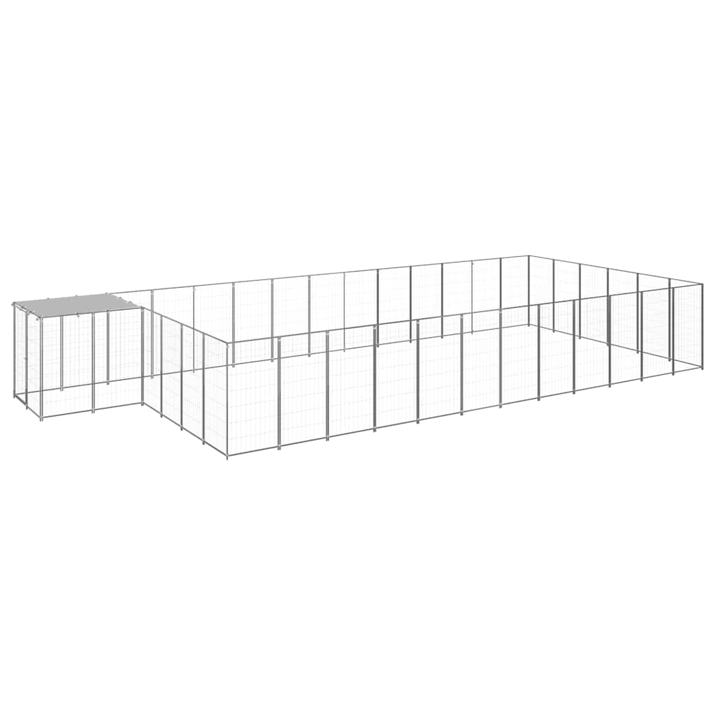 vidaXL Kojec dla psa, srebrny, 22,99 m², stalowy