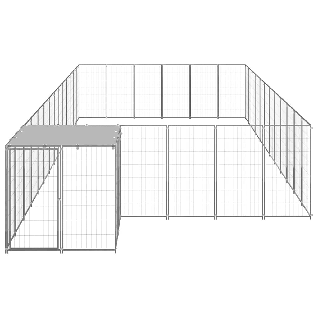 vidaXL Kojec dla psa, srebrny, 22,99 m², stalowy