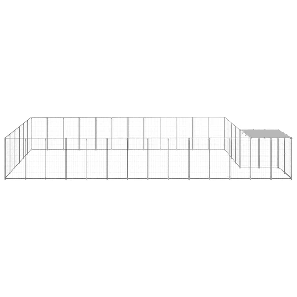 vidaXL Kojec dla psa, srebrny, 22,99 m², stalowy