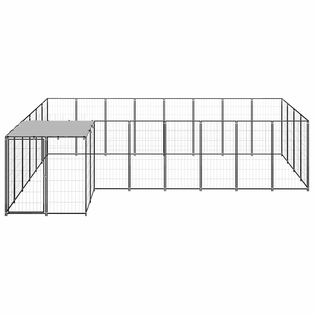 vidaXL Kojec dla psa, czarny, 10,89 m², stalowy