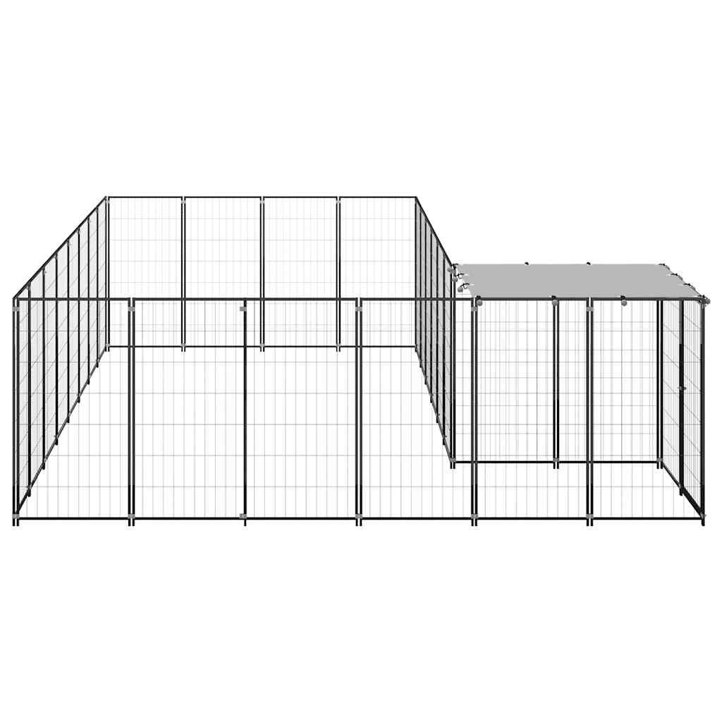 vidaXL Kojec dla psa, czarny, 10,89 m², stalowy