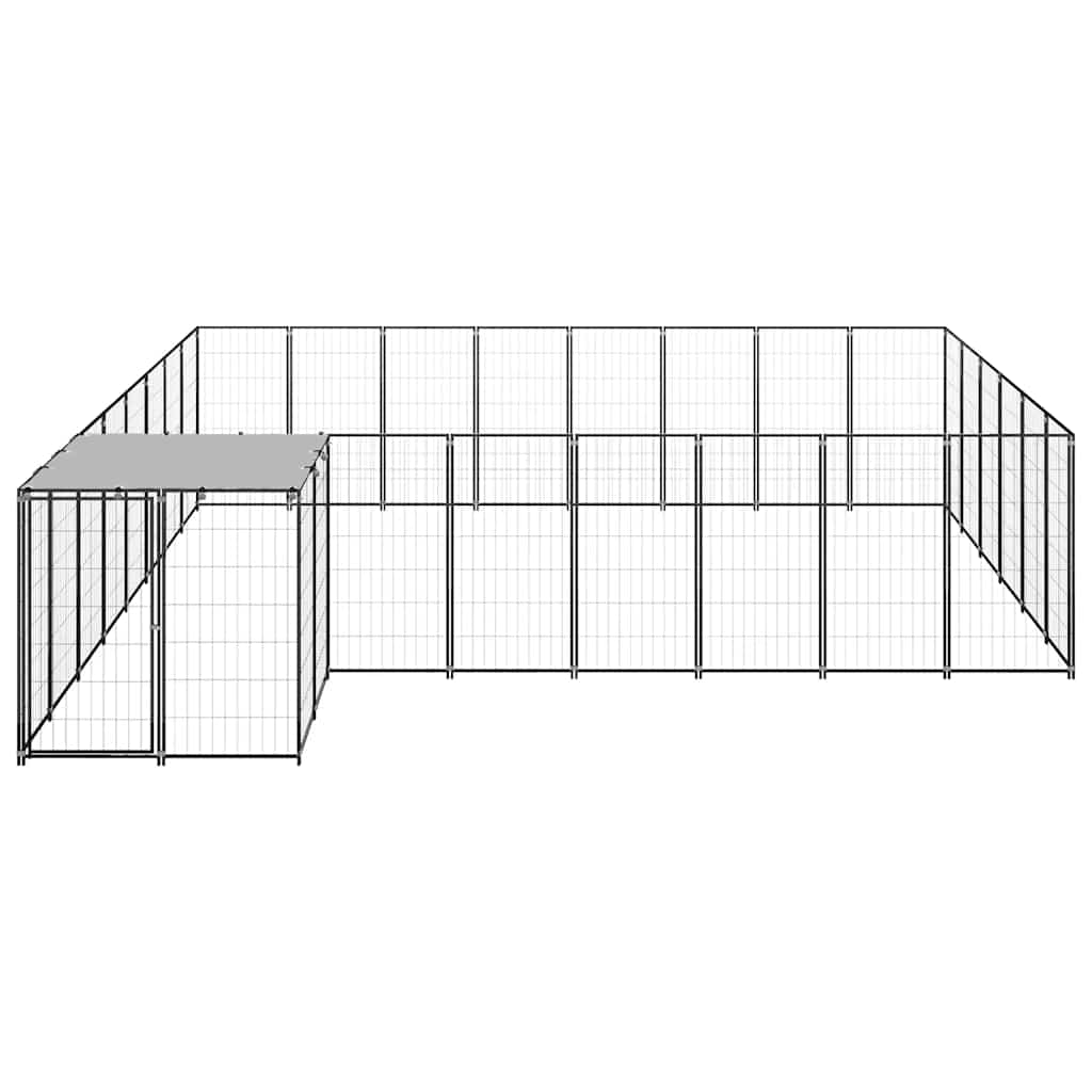 vidaXL Kojec dla psa, czarny, 15,73 m², stalowy