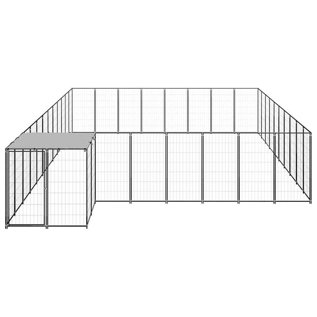 vidaXL Kojec dla psa, czarny, 25,41 m², stalowy